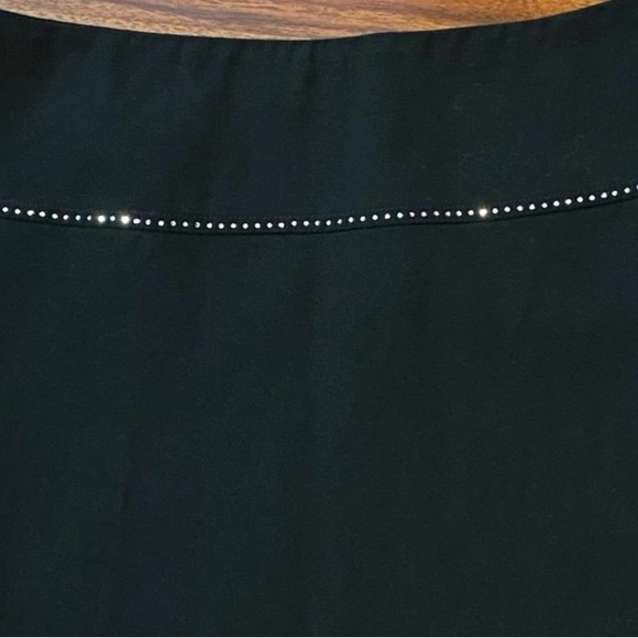 Gunex Made in a Italy Virgin Wool Black Women's Pencil Skirt bejeweled trim - Picture 8 of 9